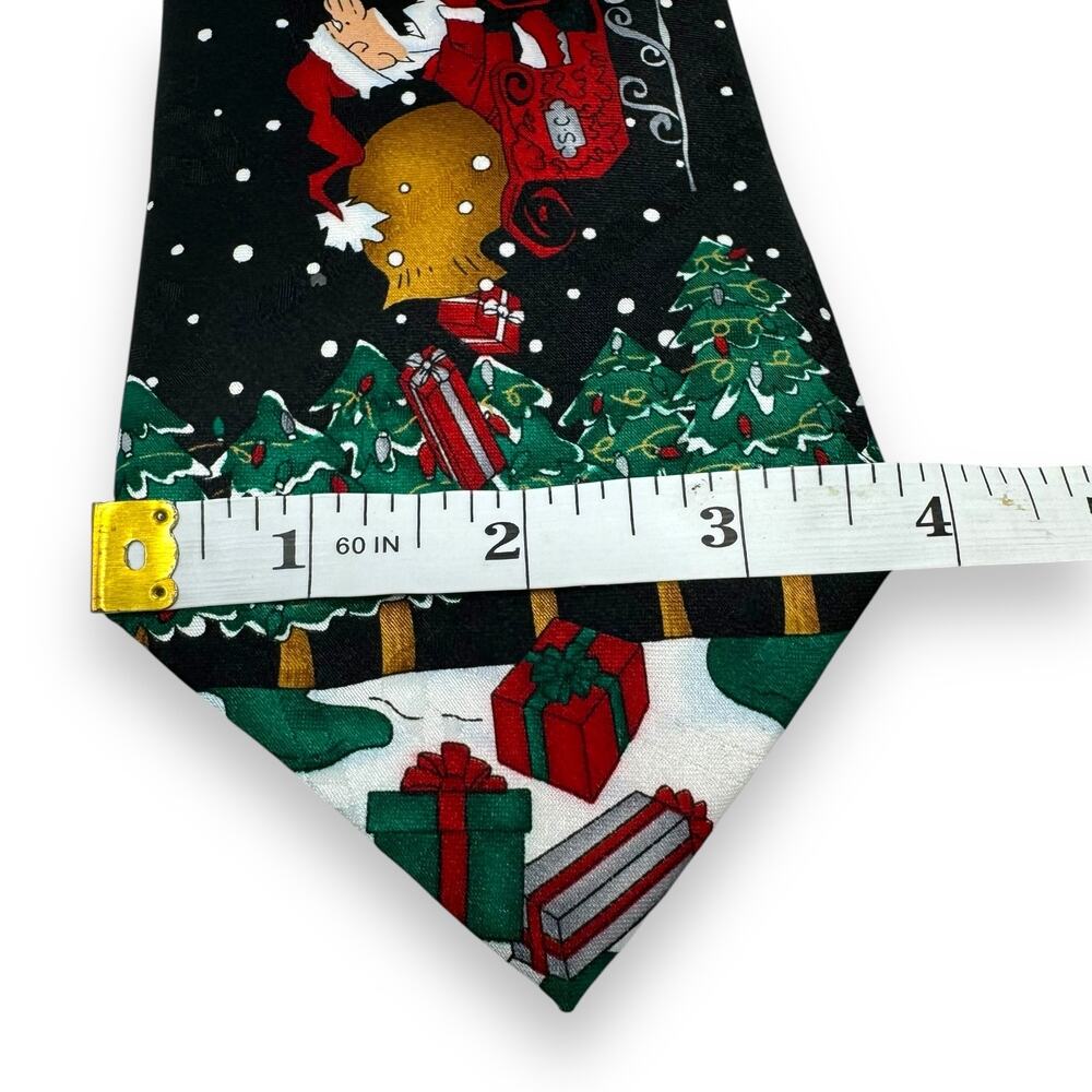 Vintage Christmas Tie Santa Reindeer Snow Hallmark Yule Holiday - Picture 4 of 10